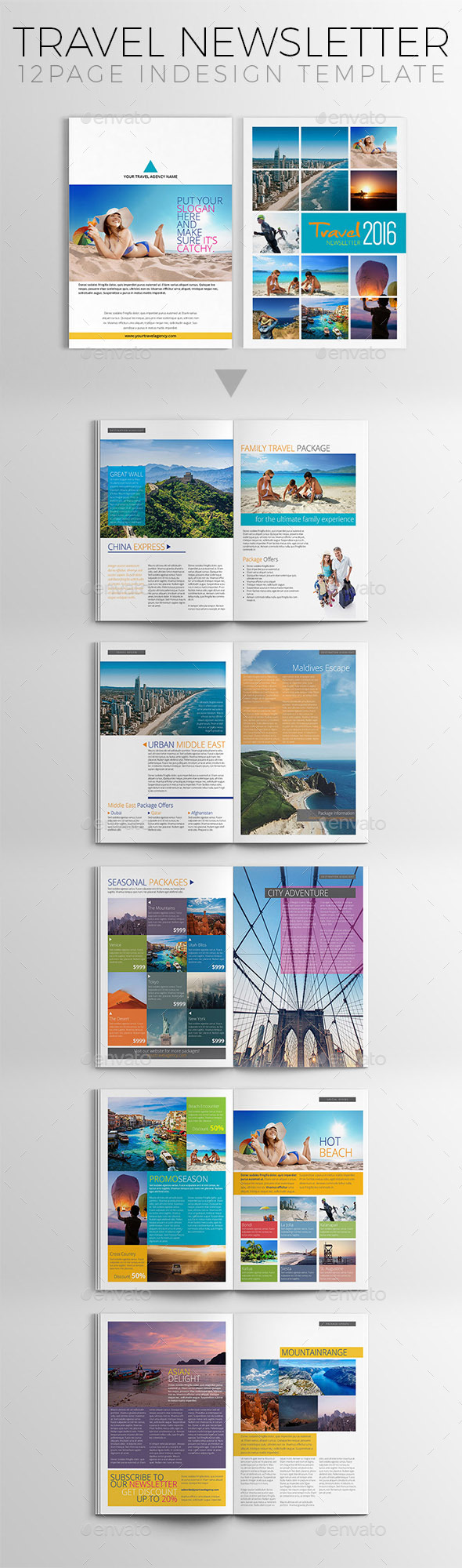 Travel Newsletter Template by hermin_utomo GraphicRiver
